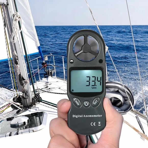 Cqxid Outils de Mesure à Moins de 15 $ Anémomètre Numérique Portatif 8 en 1 Vitesse du Vent/température/humidité/refroidissement Éolien/indice de Chaleur/point de Rosée/pression Barométrique/altitude avec Rétroéclairage LCD Noir