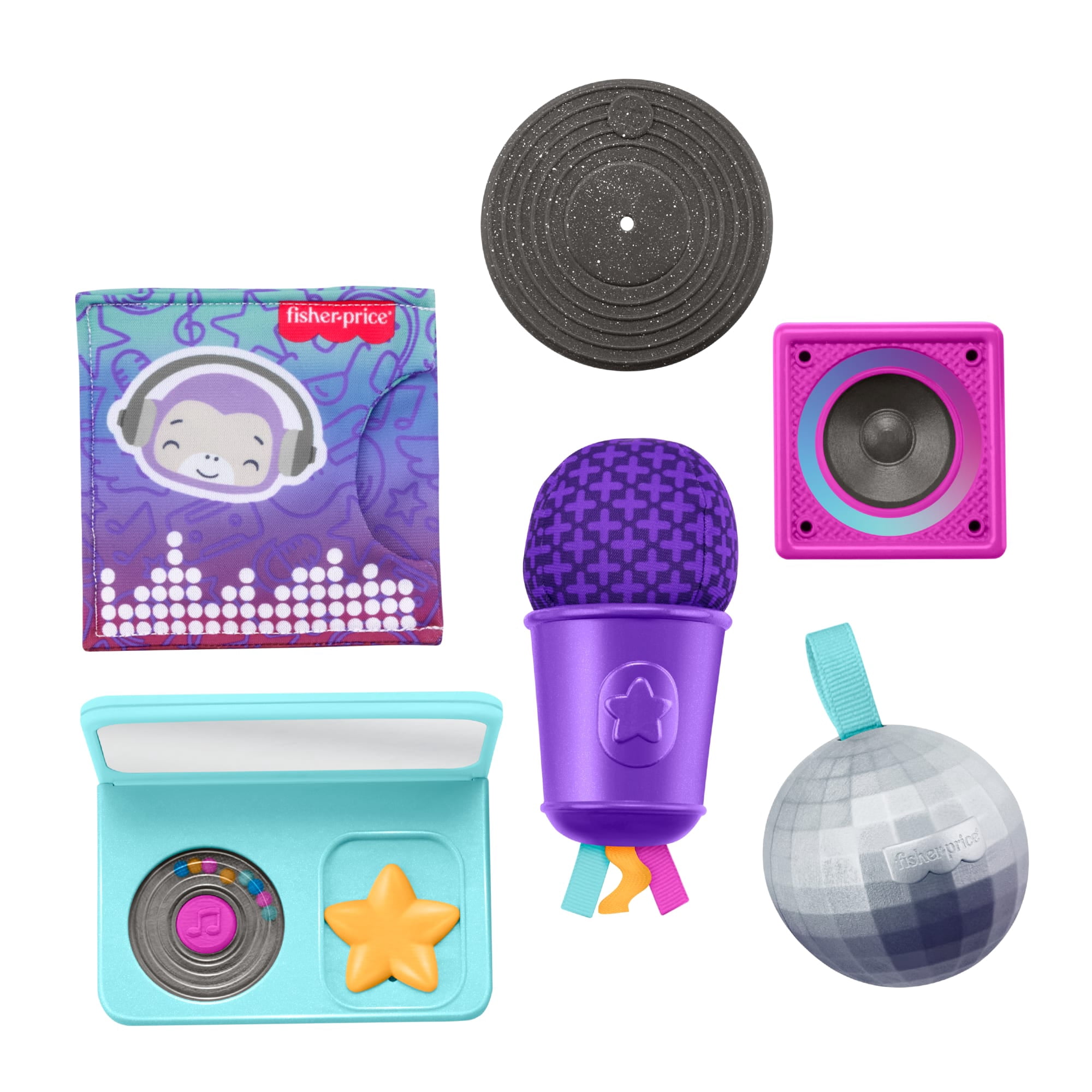 Coffret-cadeau DJ Moments Mini moi Fisher-Price, 6 jouets sensoriels pour nouveau-nés