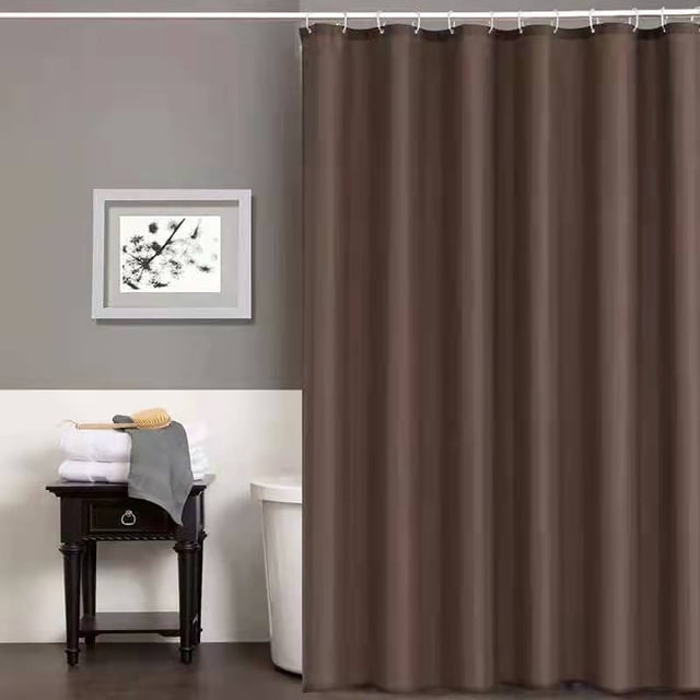 mtvxesu Gray Polyester Shower Curtain with Reinforced Grommets, Waterproof Bathroom Partition, Quick-Dry Fabric, 1 Count