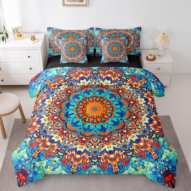YST Boho Mandala Comforter Set, 7pcs, King Size, Vintage