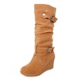 thumbnail image 2 of 2021 Chaussures Plates d'Hiver pour Femmes Bout Rond Compensées Épaisses Bottes à Tige Longue pour Dames, 2 of 7