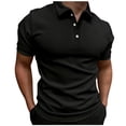 thumbnail image 1 of BOBOGOJP Polo à Manches Courtes pour Homme Séchage Rapide Polo de Performance à Manches Courtes pour Golf Randonnée Équitation (Noir,P), 1 of 5