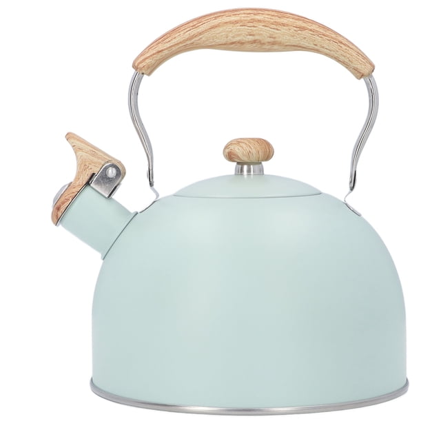 Whistling Tea Pot, Stainless Steel Whistling Tea Kettle Fast Heating One Touch 2.5 Liter With Cool Grip For Kitchen For Stovetop