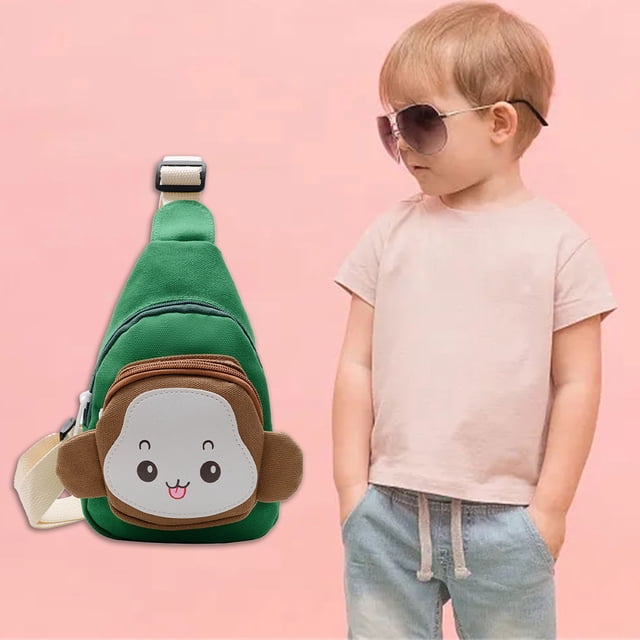 Cute Monkey Style Kids Messenger Bag, Small Shoulder Bag, Soft Fabric Material, Fun Design, For Children, School Use, Portable Storage, Playful Aesthetic, Lightweight Construction, Travel Hzhnb