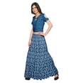 thumbnail image 2 of Moomaya Printed Two Piece Flared Skirt And Crop Top Rayon Ethnic Set For Girls, 2 of 6