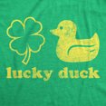 thumbnail image 2 of T-shirt pour Femmes Lucky Duck Drôle Trèfle St Patricks Day T-Shirt Graphique (Vert Chiné) - 3TG, 2 of 4