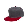 thumbnail image 1 of Top Headwear Flat Bill Adjustable Snapback Cap - Charcoal/Red, 1 of 2