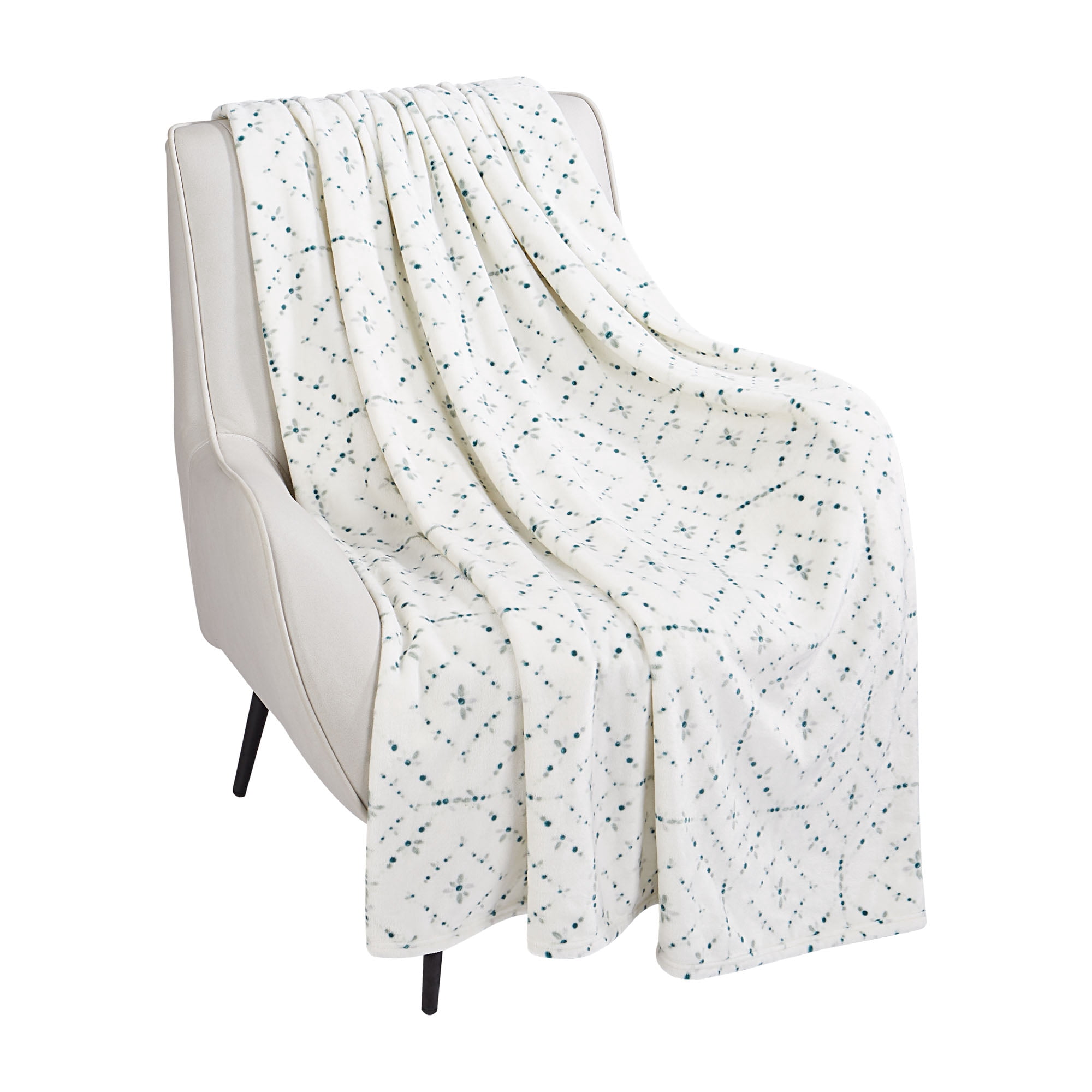 HOMETRENDS Velvet Plush Summer Mosaic Polyester Throw, 50” X 60”