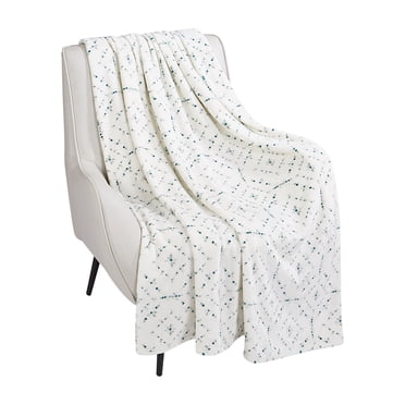 HOMETRENDS Velvet Plush Summer Mosaic Polyester Throw, 50” X 60”