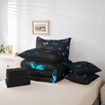 thumbnail image 4 of Gradient Butterfly Bedding Set King Size, Colorful Shiny Stars Soft Comforter Set, Galaxy Kids Girls (Comforter+Fitted+Flat Sheet+2 Pillowcases+2 Throw Pillow Covers) 7 Pieces Bed Set, 4 of 5