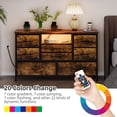 thumbnail image 4 of Ourlova Meuble Télé à 8 Tiroirs avec Prise de Courant et DEL pour Télé de 55 Pieds', Longue Commode pour Chambre avec 8 Tiroirs Profonds, Grand Table Console pour Rangement dans le Garde-Robe, 4 of 6