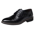 thumbnail image 1 of Kcodviy Classical Style Shoes for Chucks Shoes for Men Leather Men Slip on Pu Leather Shoes Men Wide Leather Low Rubber Sole Walking Shoes for Men Leather Block Heel Work, 1 of 6