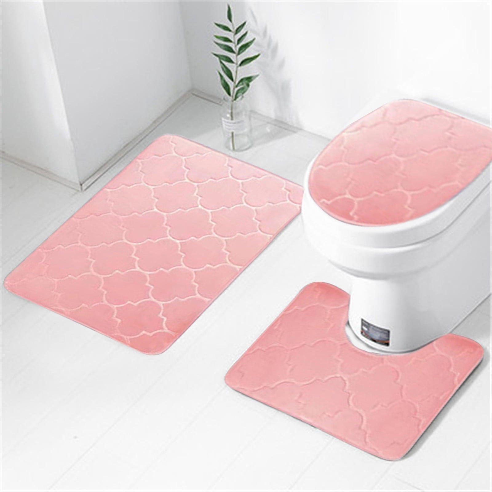 Back To School!Thick Bathroom Rugs Mat,Bath Mats for Bathroom Floor Non Slip Non Skid Washable,Bathroom Toilet Cover Bathroom Mats Absorbent Printed Floor Mats Bathroom Toilet 3 Piece Floor Mat Set