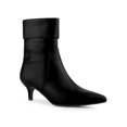 thumbnail image 1 of Unique Bargains Women's Fold Over Kitten Heels Ankle Boot Black (Size 7.5), 1 of 8