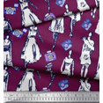 thumbnail image 2 of Soimoi Polyester Crepe Fabric Women & Camera Fashion Print Fabric by The Yard 52 Inch Wide, 2 of 3