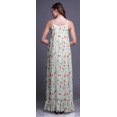 thumbnail image 4 of Bimba Robe de Nuit Blanche à Feuilles et Baies pour Femmes, Nuisette Imprimée à Bretelles Spaghetti, Robe Maxi, Vêtement de Nuit, Très Grand, 4 of 5