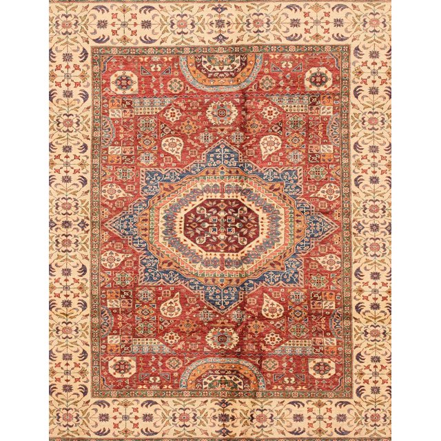 Ahgly Company Tapis d'Intérieur Rectangulaire Abstrait Rouge Tapis de Zone Abstrait, 7 Pieds x 10 Pieds