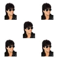 thumbnail image 2 of Shengyu Realistic Appearance Mens Wig For Punk Rock Disco Party Suitable For Various Occasions Wig Cover Black 5Set, 2 of 6