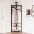 thumbnail image 4 of AKDSteel Freestanding Corner Coat Rack with Shelves and Bench for Entryway, 4 of 5