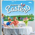 thumbnail image 2 of Lksixu Easter Decorations Easter Banner Holiday Decorations Eggs Bunny Banner Cloth Holiday Party Photo Background Easter Ornaments Spring Decor for Party Holiday, 2 of 4