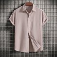 thumbnail image 2 of Chemises à Manches Courtes pour Hommes Décontractées Unies à Col Rabattu Chemise à Manches Courtes à Fermeture à Boutons Blouse Hawaïenne Chemises pour Hommes à Manches Courtes Chemises pour Hommes à Manches Courtes Décontractées Chemises pour Hommes Décontractées à Manches Courtes, 2 of 3