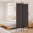 thumbnail image 1 of vidaXL 3-Panel Room Divider Brown 120x220 cm Fabric, 1 of 5