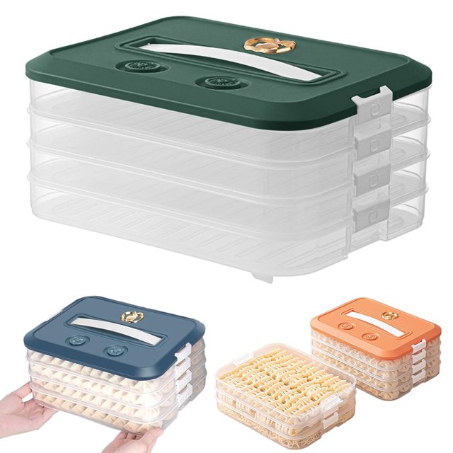 Storage Containers Plastic Cookie Containers Stackable Cookie Dumpling Storage Box Containers with Lids Airtight Leftover Storage Food Storage Meal Prep Food Containers Freezer Storage Lunch Storage