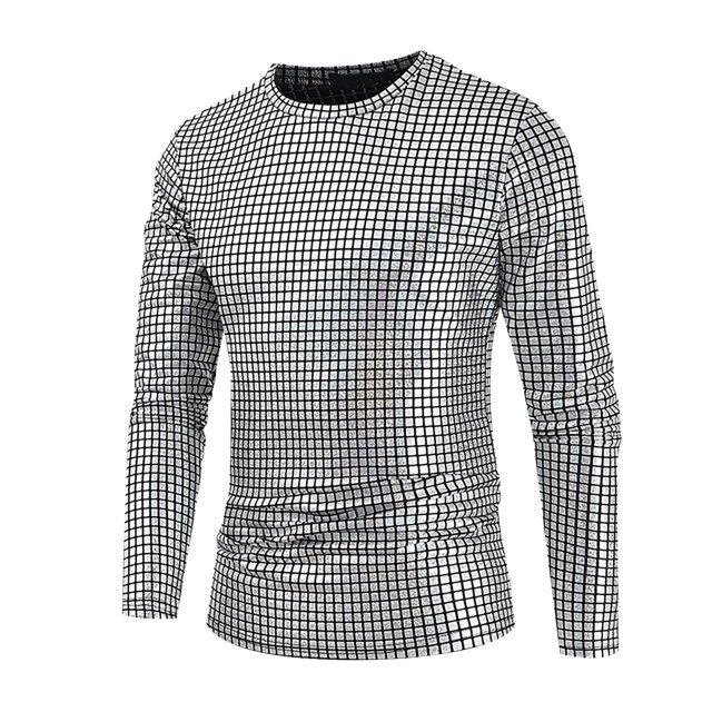 Chemises pour Hommes Mode Homme Décontractée Couleur Unie Manches Longues Col Rond Blouses Chemises