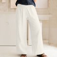 thumbnail image 2 of Pantalon en Coton et en Lin pour Femmes Large et Large avec Poches, 2 of 7