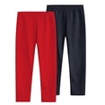 thumbnail image 1 of Timegard Girls Clothes 2pc Slim Fitting Pants Lightweight Solid Color Everyday Casual Stretch Leggings, 1 of 8
