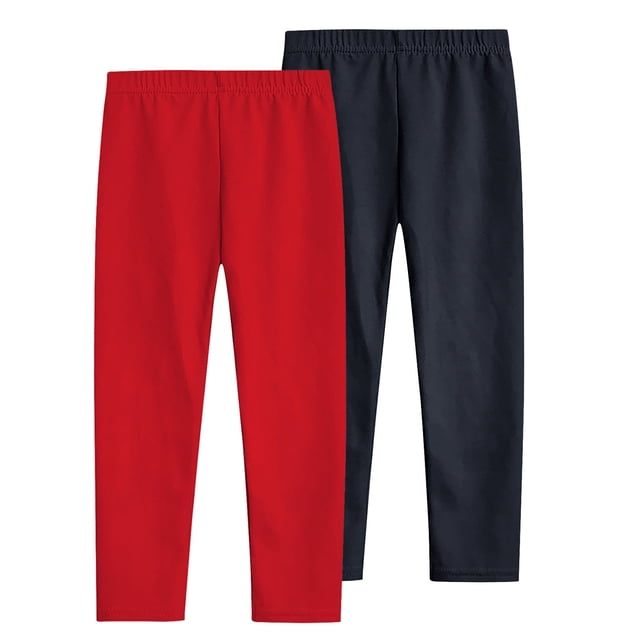 Timegard Girls Clothes 2pc Slim Fitting Pants Lightweight Solid Color Everyday Casual Stretch Leggings
