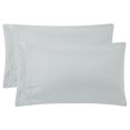 thumbnail image 1 of PiccoCasa Microfiber Pillowcases 2 Pcs with Embroidery Zipper Light Gray Travel, 1 of 7