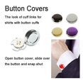 thumbnail image 2 of Transemion Round Men Cufflinks Cuff Button Covers 2 Suit Gift Business Pieces Men Gold 15mm Diameter 1Set, 2 of 6
