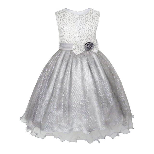 Girls Dress Glitter Sequin Wedding Bridesmaid Pageant 5 Years