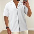 thumbnail image 4 of BOBOGOJP Mens Short Sleeve Shirts Classic Fit Short Sleeve Button One Open Pocket Solid Basic Shirt,White XL, 4 of 5