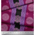 thumbnail image 3 of Soimoi Rayon Crepe Fabric Stripe & Mandala Decorative Print Sewing Fabric Yard 46 Inch Wide, 3 of 3