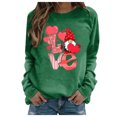 thumbnail image 1 of Xingqing Femmes Valentine'S Day Casual en Vrac Manches Longues T-Shirt Amour Coeur Graphique Imprimé Raglan Col Rond Top Grande Taille Sweatshirt, 1 of 9