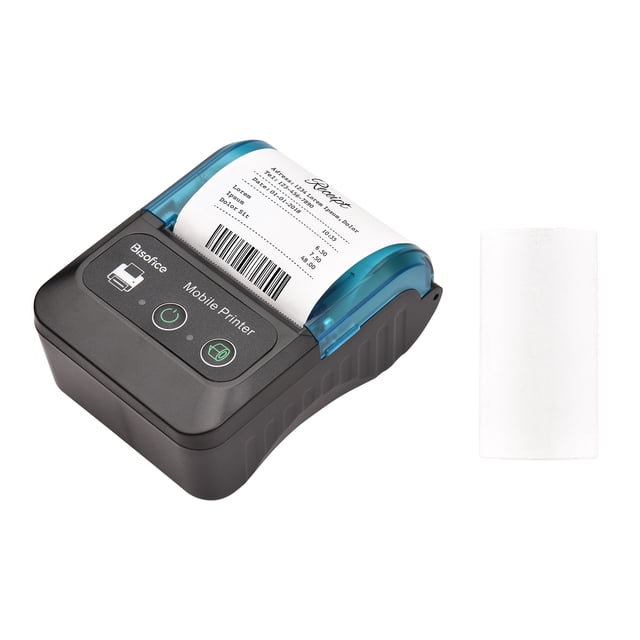 Bisofice Portable 58mm Receipt Thermal Printer 2 inches Mini Mobile Pocket Printers with 1 Thermal