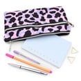 thumbnail image 4 of Pen+Gear Leopard Print Pencil Pouch in Purple with 2 Zip Compartments, 4 of 5