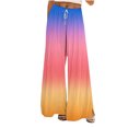 thumbnail image 3 of Sentmoon Dance Pants Drawstring High Waist Sweat Pants with Pockets Loose Wide Leg Gradient Color Stretchy Plus Size Pants Fall Active for Casual Hangouts L, 3 of 7