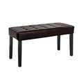 thumbnail image 1 of CorLiving California 24 Panel Tufted Faux Leather Bench with Wood Legs, 1 of 4