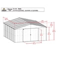 thumbnail image 3 of Arrow Classic 14 x 14 x 7 ft Blue Grey Steel Storage Shed, 3 of 8