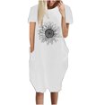 thumbnail image 2 of Robes d'Été Grande Taille pour Femmes 2024 Robe Décontractée Ample à Imprimé Tournesol Robe à Manches Courtes à Col en V Économisez jusqu'à 65 % de Rabais!, 2 of 5