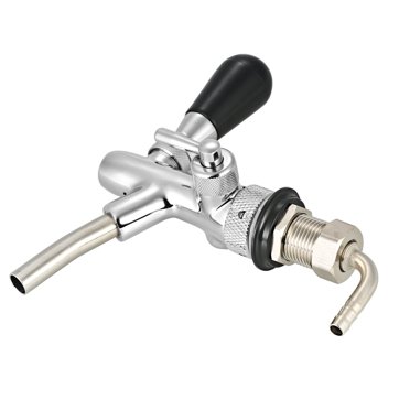 Amdohai Robinet de Bière à Bec Chromé à Contrôle de Débit Réglable G5/8 à Corps, Robinet de Fût de Bière pour Infusion à Domicile