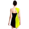 thumbnail image 2 of RUNQHUI Robe de Patinage Artistique pour Femmes avec Strass Brillants, Justaucorps de Danse Lyrique pour Compétition, Jaune Fluorescent m, 2 of 7