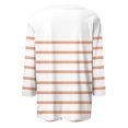 thumbnail image 4 of Lenpel Hauts à Manches 3/4 pour Femmes Tendance à Rayures Col Rond Grande Taille Tuniques T-Shirts Décontractés Blouses, 4 of 5