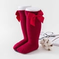 thumbnail image 4 of JMYHOAM Girls Socks Toddler Socks Baby Socks Solid Cotton Knee high Socks Spring and Autumn Versatile Children's Bow adorned Socks Dancing Knee high GirlsSocks, 4 of 4