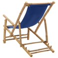 thumbnail image 5 of vidaXL Chaise Longue en Bambou et Toile Bleu Marine, 5 of 5