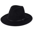 thumbnail image 1 of Woman Winter Cap, Felt Hat, Leather Belt Keep Warm Relaxed Breathable Soft Windproof Bucket Round Hat, 1 of 9