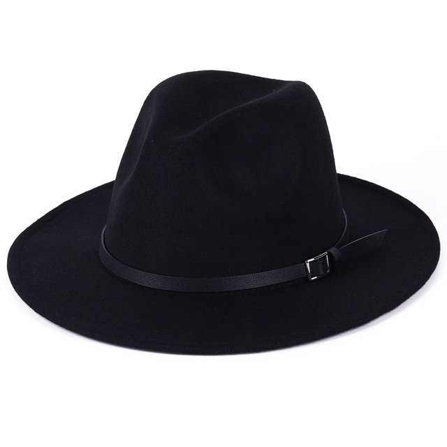 Woman Winter Cap, Felt Hat, Leather Belt Keep Warm Relaxed Breathable Soft Windproof Bucket Round Hat